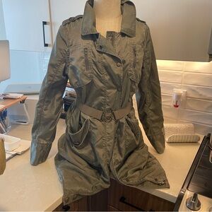 DKNY Olive Green Utility Belted Women's Jacket
